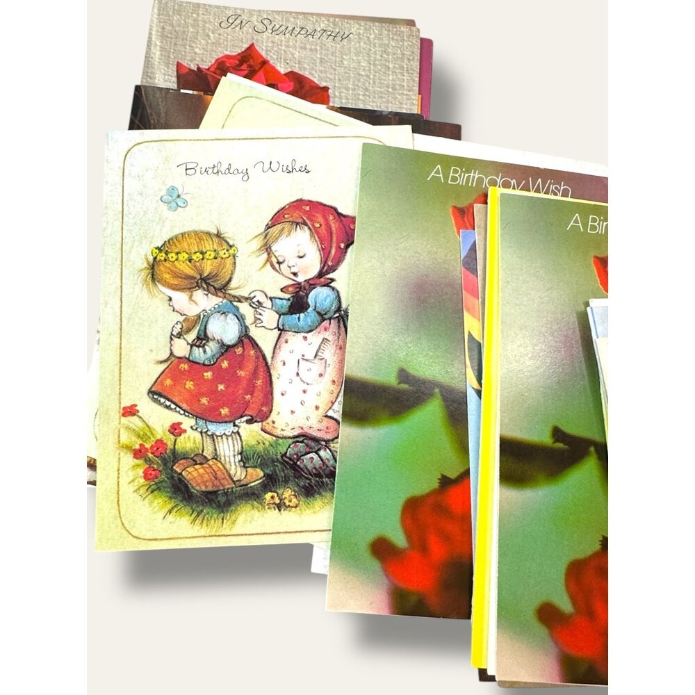 Boxed Set Of Assorted Vintage Greeting Cards With Envelopes - Birthday Sympathy